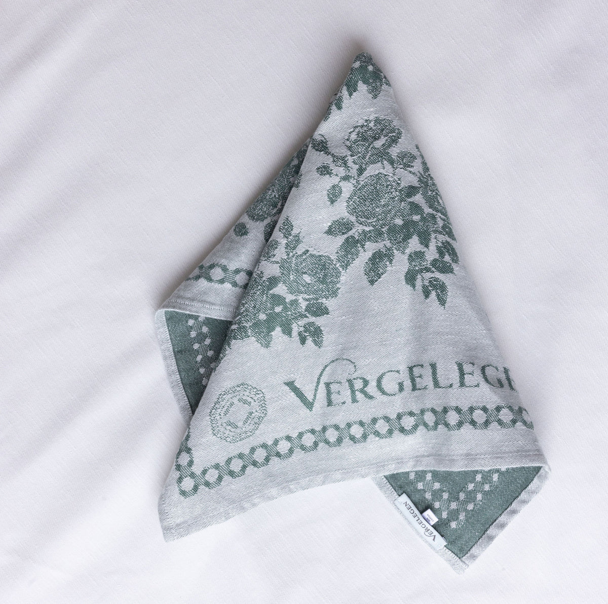 Vergelegen Jacquard Tea Towel Roses in Green